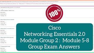 Cisco Networking Essentials 20 Group 2  Modules 58 Group Exam Answers  Networking Essentials [upl. by Ettennan]