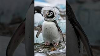 The sad story of a cutie pie baby penguin who survived with a piece of container around his neck [upl. by Vento]