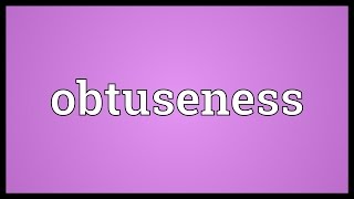 Obtuseness Meaning [upl. by Bahe]