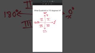 what quadrant is 110 degrees in maths math mathematics education shorts [upl. by Hamachi176]