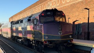 MBTA NewburyportRockport Line trains with tons of horn  Chelsea [upl. by Thun]