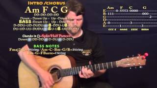 Faded Alan Walker Guitar Lesson Chord Chart  Capo 6th  Am F C G [upl. by Parhe]