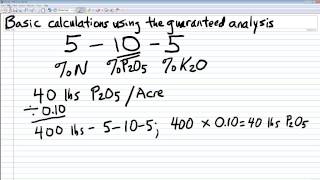 Basic Fertilizer Label Calculations with a Dry Formulation [upl. by Aikahc350]