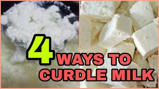 4 ways to curdle milkदूध फटने के 4 तरीकेCooking without hassle [upl. by Yenttihw]