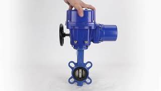 Water Butterfly Valve Elephant WBV1332N with 14Turn Electric Actuator [upl. by Trula]