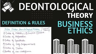 Deontological theory deontology ethics businessethics business bba mba bcom justice theory [upl. by Adaiha]