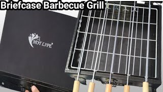 Foldable Barbeque Grill Charcoal Briefcase  Portable BBQ Maker Barbeque Grill Machine [upl. by Ivgnout]