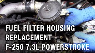 Fuel Filter Housing Replacement  2002 Ford F250 73L Powerstroke [upl. by Zed]