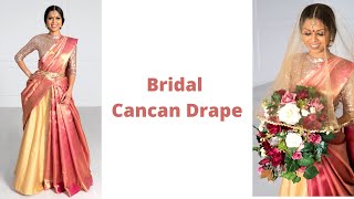 How to drape Wedding Cancan Saree  Easy Silk Saree Draping  Half Saree Wearing Styles [upl. by Sonahpets]