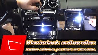 Klavierlack polieren und aufbereiten Fahrzeuginnenraum per Hand ProxxonAutotriz CarPro ClearCut [upl. by Eiuqram]