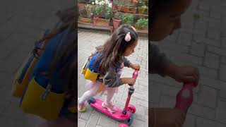 Priyanka karki cute daughter aayanka in mini scooter 😱 priyankakarki shortsvideo shorts [upl. by Nreval628]