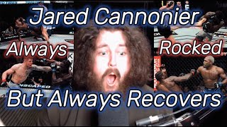 MMA GURU Reacting To Jared Cannonier Getting ROCKED But RECOVERING Compilation [upl. by Nohsauq411]