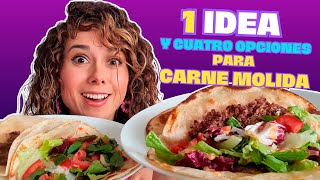 Qué hago de comer con carne molida que no sea albondigas ni picadillo1 IDEA 4 OPCIONESMarisolpink [upl. by Janelle]