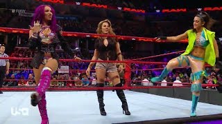 Sasha Bank Bayley amp Mickie James Entrance  RAW January 8 2018 [upl. by Asyla]