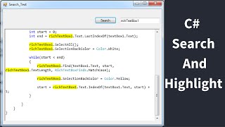 C  How To Search And Select Text In RichTextBox From TextBox Using C  with source code [upl. by Aivatnwahs]