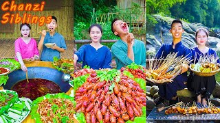 Natural Food Outdoor Cooking  Chinese Mukbang Eating Challenge  Spicy Lobster Hot Pot Recipes [upl. by Trula502]