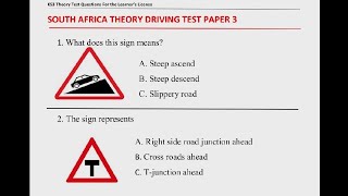 K53 Learners Test South Africa Question and Answer  Lesson 3 [upl. by Yellhsa]