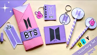 Day6How to make BTS Stationery set at home DIY handmade stationery set BTS Stationery [upl. by Dekow286]