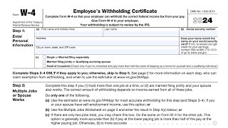 IRS Form W4 walkthrough Employees Withholding Certificate [upl. by Robbins]