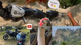 Ride and chuli hiking🌲 Accident in downhill ‼️ anxie accident crashed [upl. by Tal]