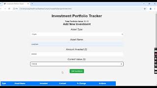 Investment Portfolio Tracker [upl. by Leanne384]