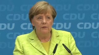 Merkel nennt CDUErfolg im Norden quotgroßartigquot [upl. by Radborne781]