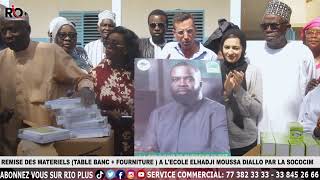 La SOCOCIM a offert des Tables Bancs Fournitures scolaire à l’école Elhadj Moussa Diallo de Diokoul [upl. by Ruomyes]