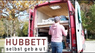 Hubbettgestell selbst gebaut  Camper Van mit Motorradgarage  Vanlife Hubbett [upl. by Eyllek]