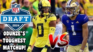 Rome Odunze Vs Christian Gonzalez 🔥 2024 NFL Draft WR Vs CB Matchup [upl. by Januarius641]