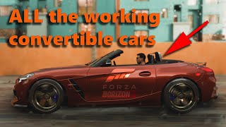 Forza Horizon 5 Convertible cars list actually working convertibles [upl. by Vivianna]