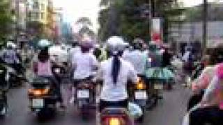 Crazy Saigon traffic seen from a motorcycle [upl. by Martita681]