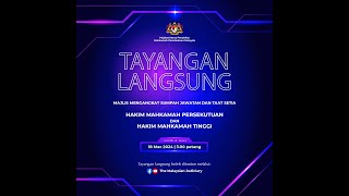 TAYANGAN LANGSUNG MAJLIS MENGANGKAT SUMPAH JAWATAN DAN TAAT SETIA HAKIM [upl. by Lissa]