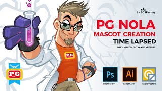 Mascot character creation for PG Nola in Photoshop and Illustrator [upl. by Kovacs]