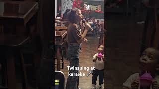 Twins singing at karaoke reggaekaraoke reggae singer [upl. by Nidak]