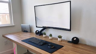 My Ikea Floating Dream Desk Setup  Clean amp Modern [upl. by Yahsel]