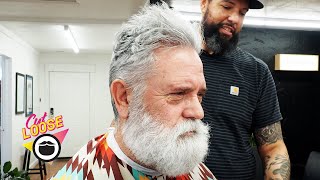 Man Transformed To Dapper Silver Fox After Haircut amp Beard Trim [upl. by Tnek634]