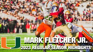 Mark Fletcher Jr 2023 Regular Season Highlights  Miami RB [upl. by Wolbrom]