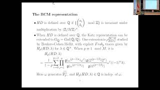 Hypergeometric functions Galois representations and modular forms [upl. by Manno]