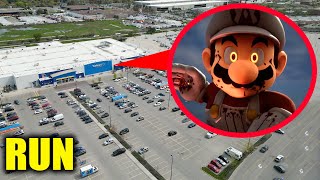 DRONE CATCHES EVIL SUPER MARIO BROS ATTACKING PEOPLE AT WALMART WHAT HAPPENS NEXT IS SCARY [upl. by Bunting]