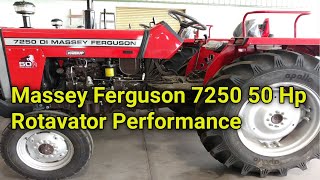 Massey Ferguson 7250 50 Hp Rotavator Performance [upl. by Latoya203]