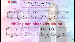 Mùa thu cho em sheet piano  Những bản nhạc Việt bất hủ [upl. by Corina]