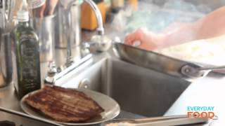 PanSeared Steak with Onion and Worcestershire  Everyday Food with Sarah Carey [upl. by Enyaht776]