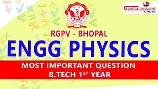 RGPV Engineering Physics Most Important Question for RGPV Bhopal 1st Year BTech [upl. by Aiehtela386]