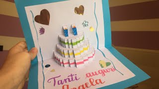 DIY BIGLIETTO DI COMPLEANNO TORTA POPUP [upl. by Tewfik]