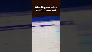 What Happeneds If You Ends csrssexe windows [upl. by Enaile57]