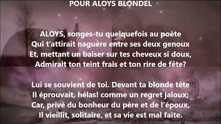 Pour Aloys Blondel  François Coppée lu par Yvon Jean [upl. by Winnie]