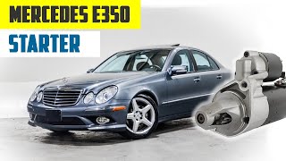 HOW TO REPLACE STARTER FOR MERCEDES E350 4MATIC 20012009 W211 starter replacement e350 4matic [upl. by Notsag]