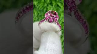 Rhodolite garnet in silver ring gsw whatsapp 923349071712 [upl. by Acino]