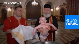 This baptism in Georgia is enough to make your head spin  Orthodox Religion  euronews 🇬🇧 [upl. by Hepza345]