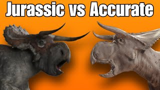 Nasutoceratops Jurassic vs Accurate [upl. by Arobed]